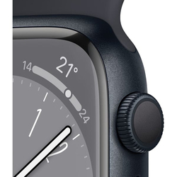 Apple Series 8 45mm Smartwatch, GPS, Midnight Aluminium Case with Midnight Sport Band