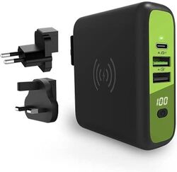 GOUI Mbala.Qi 8000 mAh Power Bank With Wireless And Wall Charger Black/Green