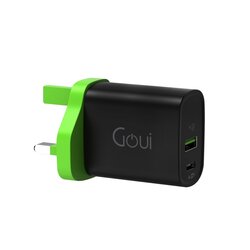 GOUI MINI Wall Travel Charger 20 Watts 2 Ports Equipped With Power Delivery and Qualcomm 3.0 technology Black G-MINI20W-K