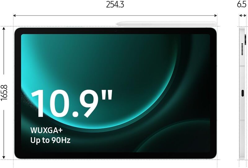 Samsung Galaxy Tab S9 FE+ 5G 256GB Storage 12GB Ram, S Pen Included, Gray UAE Version X616