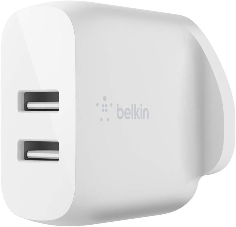 Belkin Boost Charge Dual USB-A Wall Charger 24W + USB-A to Lightning Cable