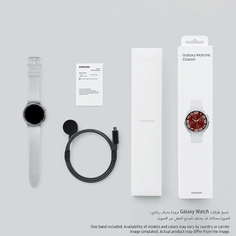 Samsung Galaxy Watch6 Classic Smartwatch, 47mm, Silver.