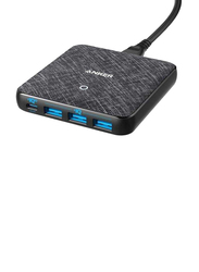 Anker PowerPort Atom III Slim Wall Charger, 65W, USB Type-C and 3 x USB A Ports, Blue