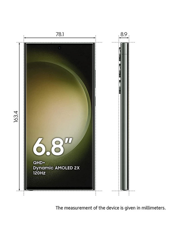 Samsung Galaxy S23 Ultra 256GB Green, 12GB RAM, 5G, Dual SIM Smartphone, UAE Version