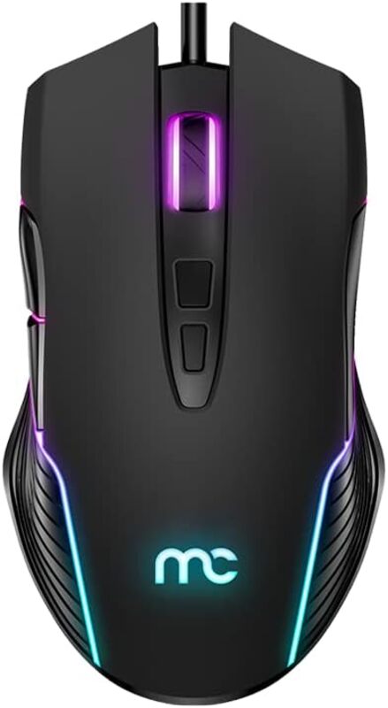 MYCANDY Gaming Mouse, RGB 6-Colour Breathing Light, Optical Gaming Mouse, Windows and Mac Compatibility