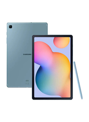 Samsung Galaxy Tab S6 Lite 64GB Angora Blue 10.4-inch Tablet with Pen, 4GB RAM, 4G LTE, UAE Version