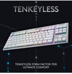 Logitech G915 TKL Tenkeyless LIGHTSPEED Wireless RGB Mechanical Gaming Keyboard, White