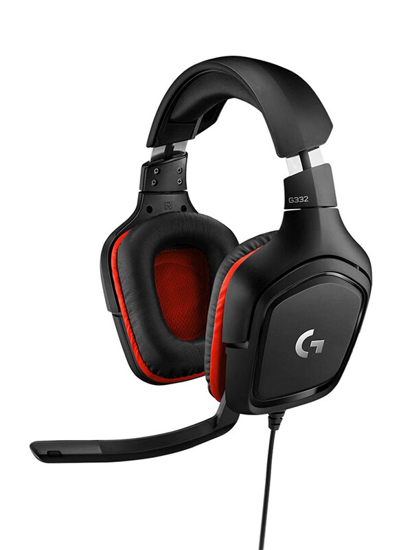 

Logitech G332 Wired On-Ear Noise Cancelling Gaming Headset with Mic, Black/Red