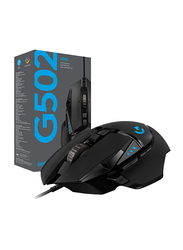 Logitech G502 Hero USB Gaming Optical Mouse, Black