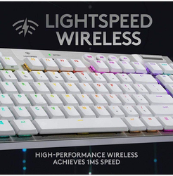 Logitech G915 TKL Tenkeyless LIGHTSPEED Wireless RGB Mechanical Gaming Keyboard, White