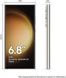 Samsung Galaxy S23 Ultra 256GB, Cream, UAE Version