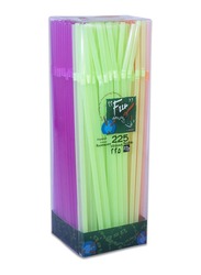 Fun 225-Pieces Everyday Disposable Flexible Plastic Straws, Multicolour