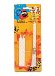 Fun Its Cool Musical Birthday Candle Set, 3 Pieces, White