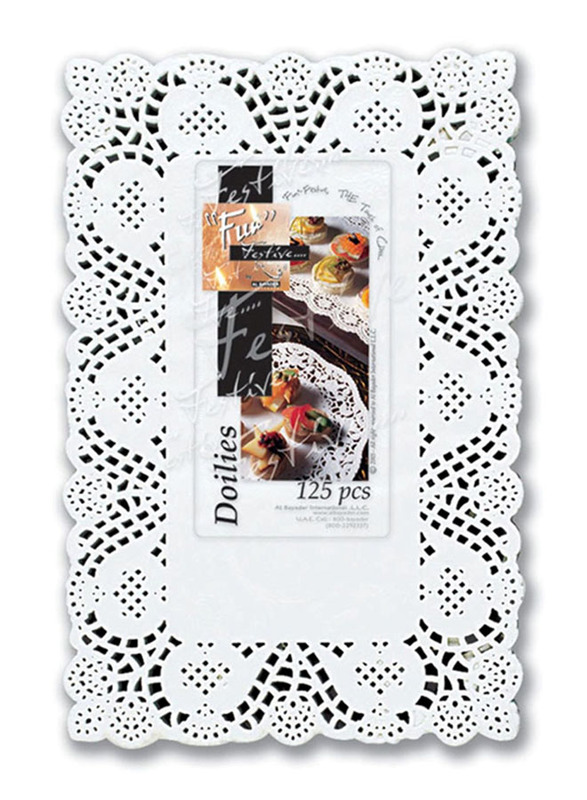 Fun 12-inch 250-Piece Festive Rectangular Doilies, White