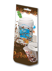 Fun 8oz 12-Piece Set Mocha Coffee Time Insulated Foam-Paper Cup with Lid, White