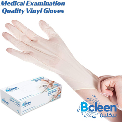 Bcleen Vinyl Non Powdered Disposable Gloves, Medium, 100 Pieces