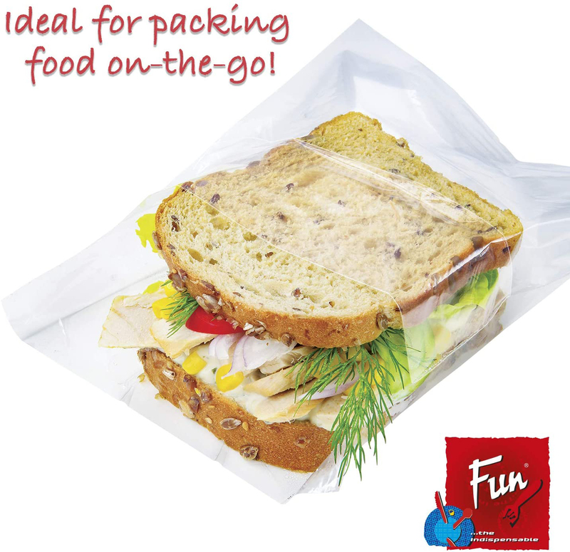 Fun Indispensable Fold N Lock Sandwich Bags, 16.5 x 14.56cm, 180 Pieces