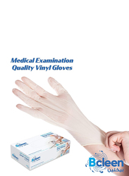 Bcleen High Quality Vinyl Non Powdered Disposable Gloves for Medical Examination, Large, 100 Pieces