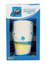 Fun 236.5ml 10-Piece Single Wall Lidless Paper Cup, White