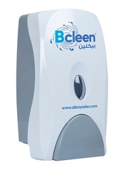 Bcleen Wall Mount Hand Wash Liquid Soap and Sanitizer Gel Dispenser, 500ml, White/Grey