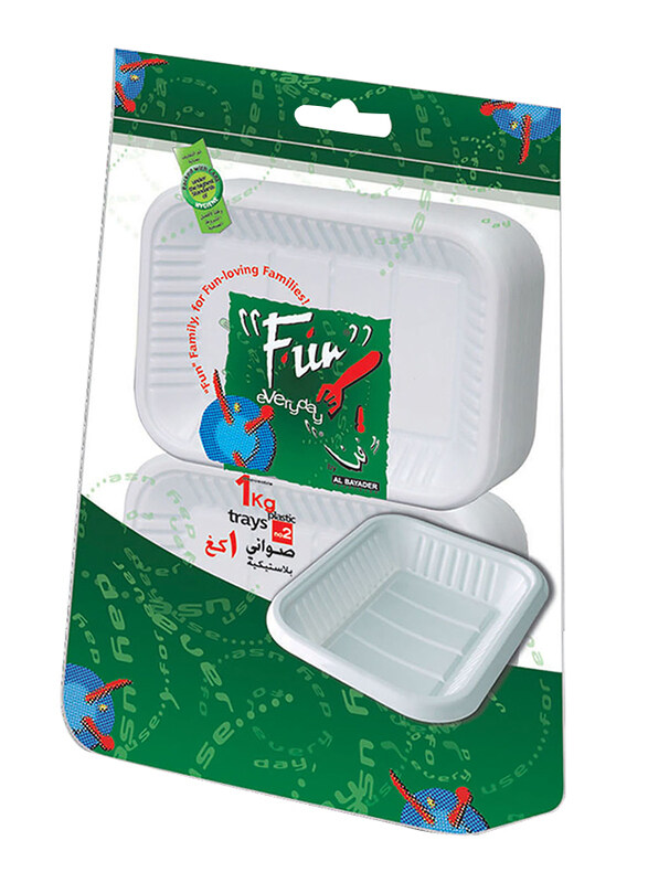 

Fun Medium 40-Piece Everyday Rectangle Plastic Tray for Sweet and Dishes, White
