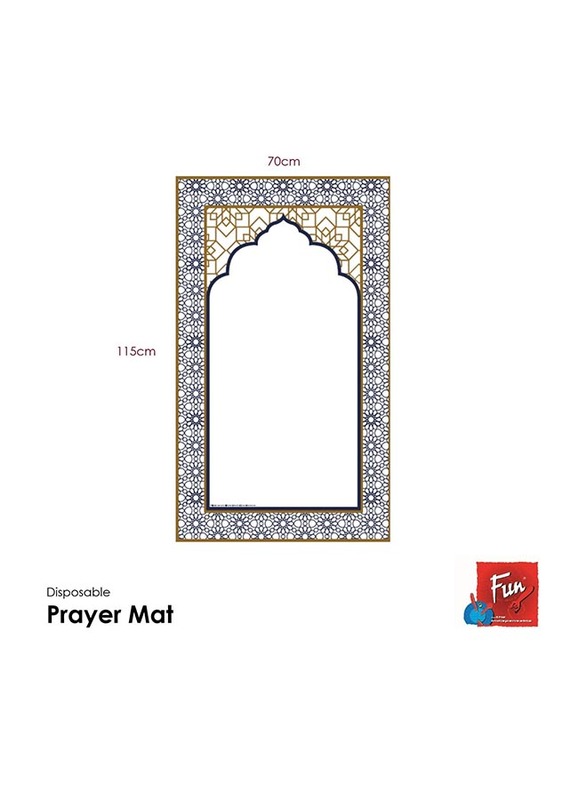 Fun 20-Pieces Disposable Prayer Mat Set, 70 x 115cm, White/Blue/Gold