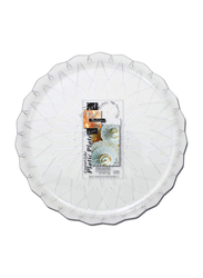 Fun 30cm 5-Piece Festive Crystal-Like Plastic Serving Plates Set, White