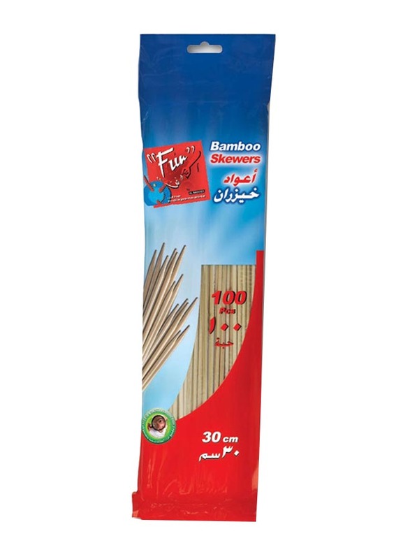 Fun 100-Pieces 30cm Indispensable Bamboo Skewers, Beige