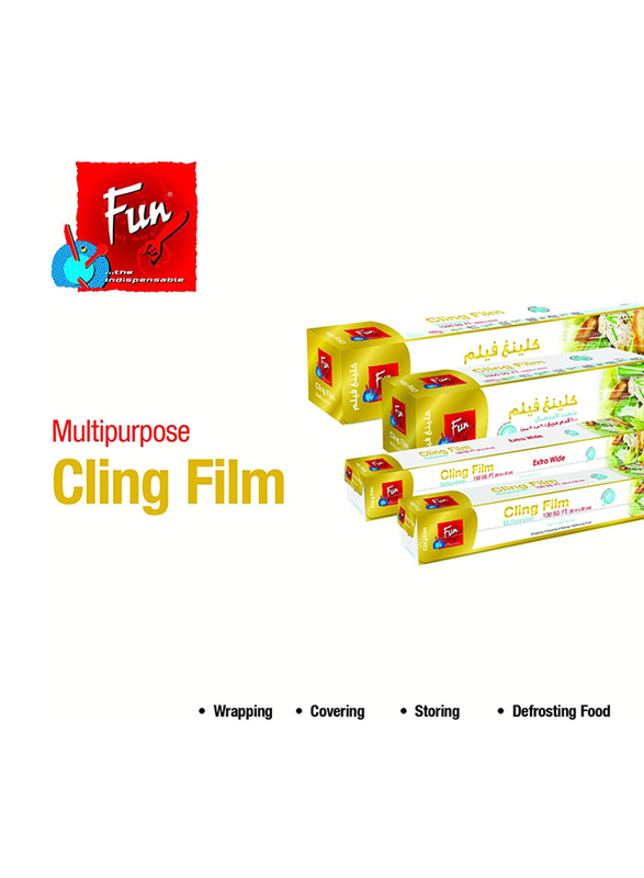 Fun Indispensable Cling Film Wraps, 1500sq.ft., Clear