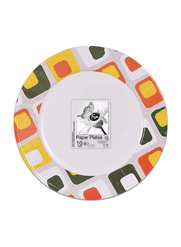 Fun 23cm 50-Piece Trendy Summer Printed Paper Plate Set, Multicolor