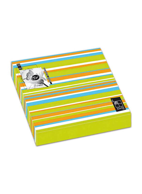 

Fun 3-Ply Trendy Stripes Napkin, 33 x 33cm, 20 Pieces