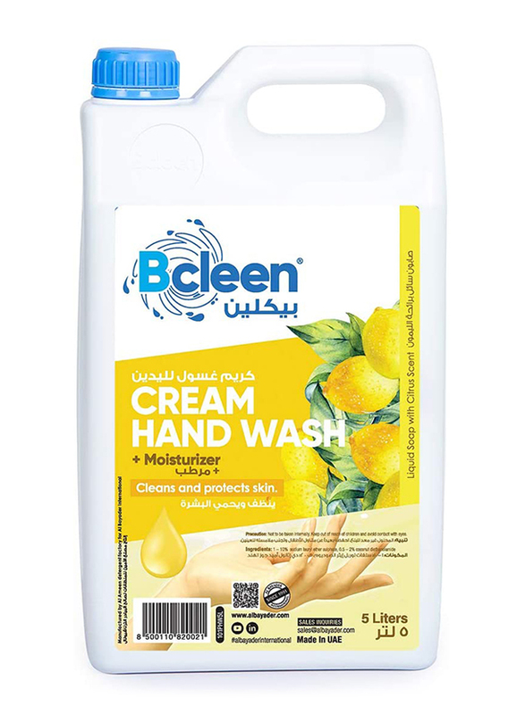 Bcleen Liquid Refill with Moisturizing Citrus Scent Hand Wash Soap, 5 Liter
