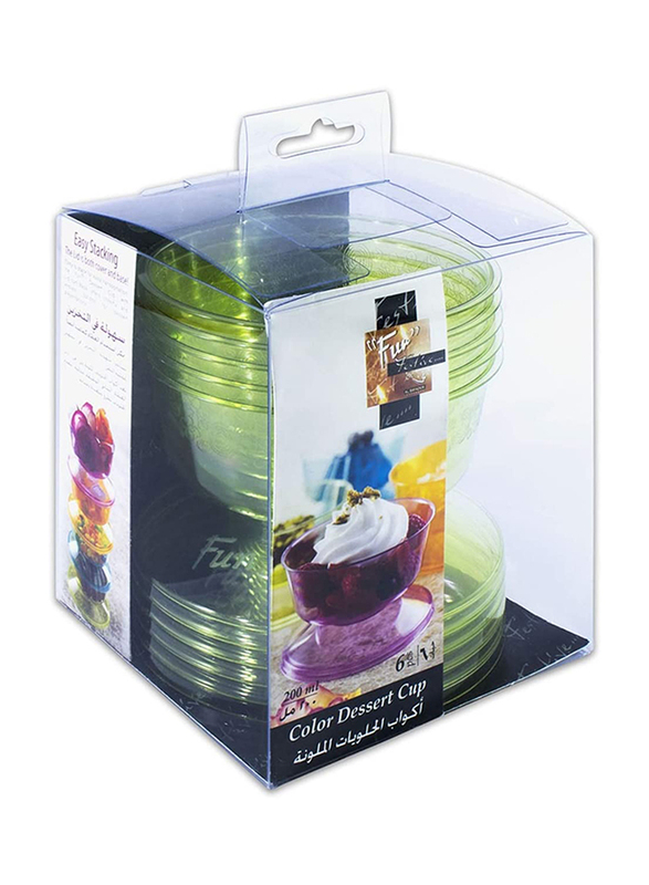 Fun 200ml 6-Piece Festive Coloured Dessert Cup Set, Olive