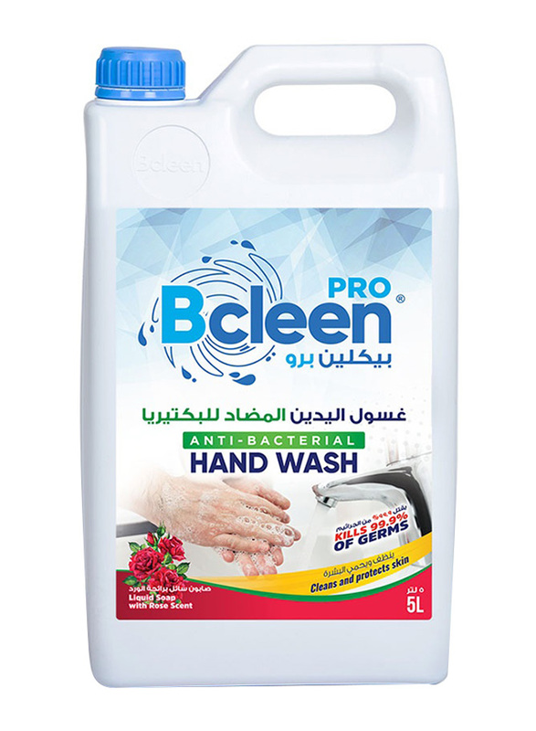 Bcleen Rose Antibacterial Hand Wash, 5 Liters