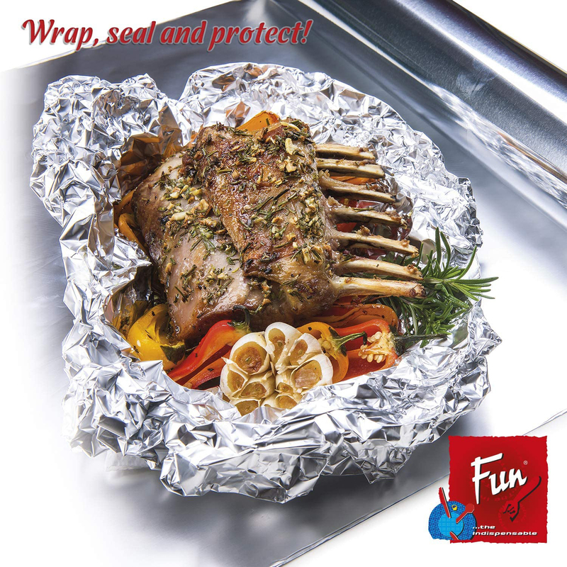 Fun Indispensable Aluminum Foil Roll for Food Wrap, 22.80meter x 30cm, 75 sq.Ft.