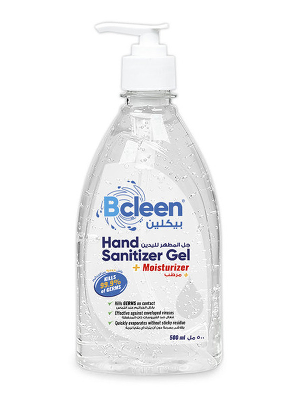 Bcleen Hand Sanitizer Gel, Clear, 500ml, 6 Pieces
