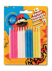 Fun Its Cool Bright Coloured Birthday Candle Set, 12 Pieces, Multicolour