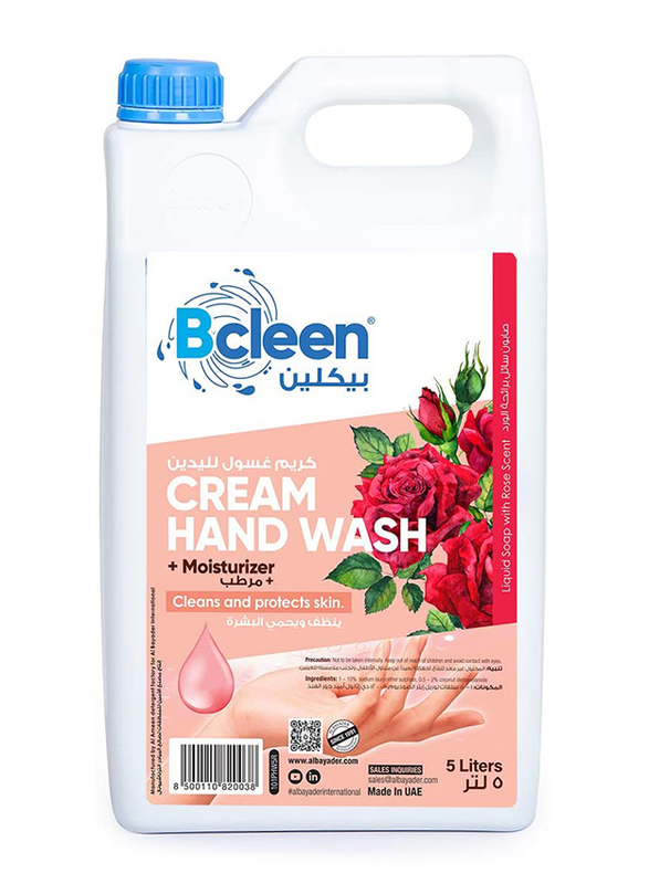 Bcleen Liquid Refill with Moisturizing Rose Scent Hand Wash Soap, 5 Liter