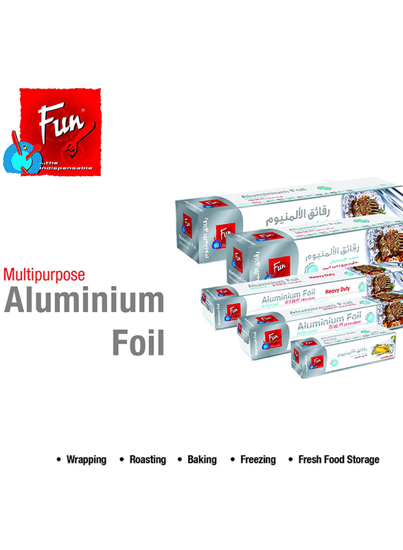 Fun Indispensable Aluminum Foil Roll for Food Wrap, 150m x 45cm, 750 sq.Ft.