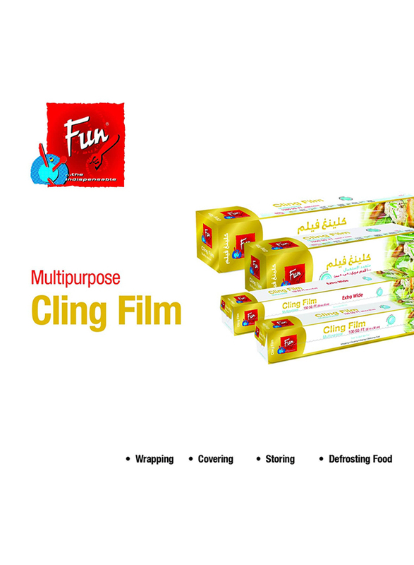 Fun Indispensable Big Cling Film Wrapper, 300m x 30cm, 1000 sq.Ft