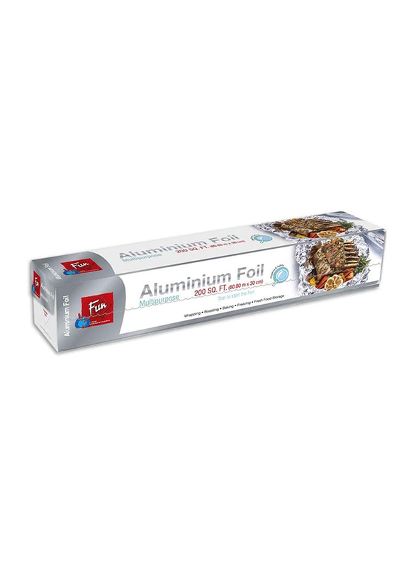Fun Indispensable Aluminum Foil Roll for Food Wrap, 60.80m x 30cm, 200 sq.Ft.