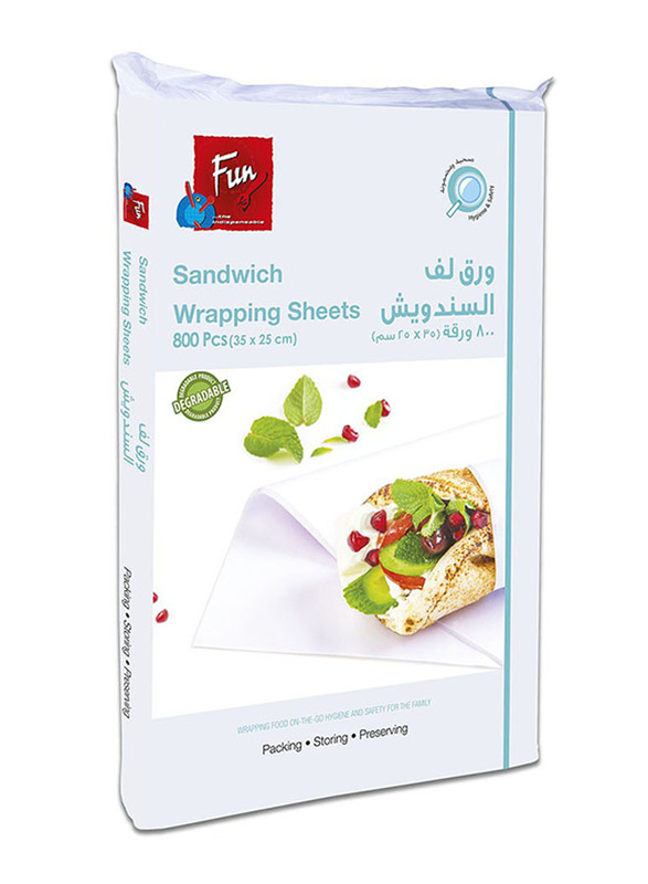 Fun Everyday Microwave Organic Wrapping Sheets, White, 800-Piece