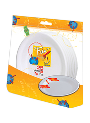 Fun Everyday 10-inch 25-Piece Thermocol Foam Round Disposable Plate Set, White