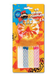 Fun Its Cool Spiral Birthday Candle Set with Holders, 48 Pieces, Multicolour