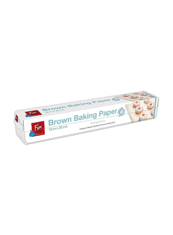 Fun Indispensable Silicone Coated Baking Paper, Brown, 10m x 30cm