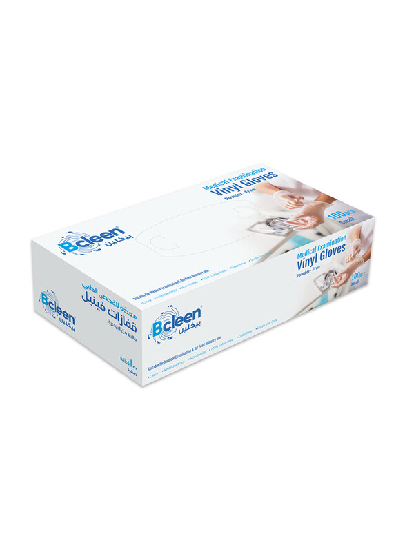 

Bcleen Vinyl Non Powdered Disposable Gloves, Small, 100 Pieces