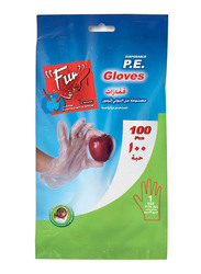Fun Disposable PE Plastic Gloves, Clear, 100-Piece