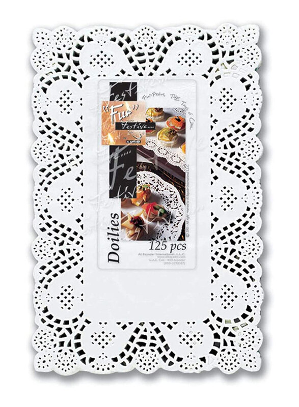 

Fun 12-inch 250-Piece Festive Rectangular Doilies, White