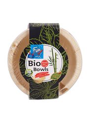 Fun 16oz 10-Piece Everyday Biodegradable Microwave Palm Leaf Organic & Eco Friendly Bowl, Beige