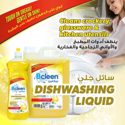 Bcleen Lemon Dish Wash Liquid, 3 Bottles x 1 Liter